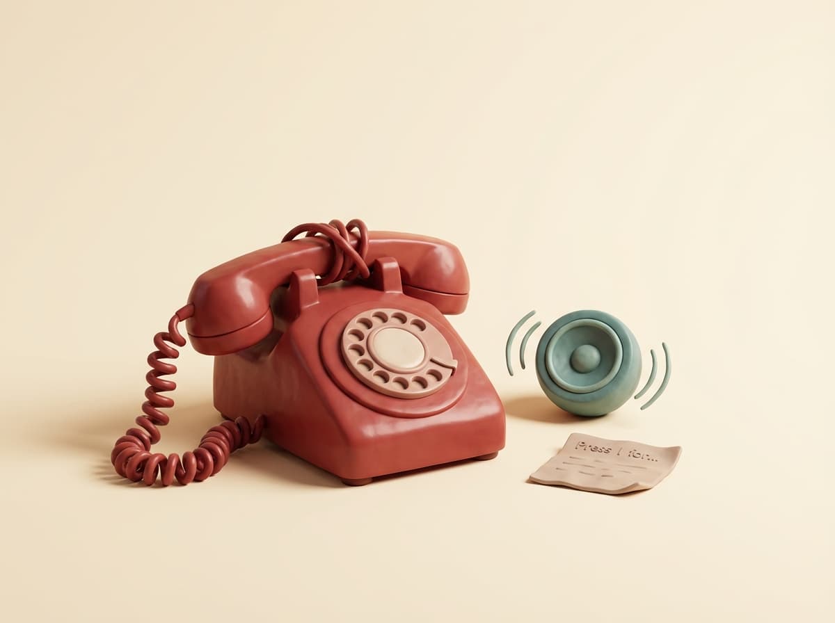 Clay collage of voicemail-era business communication tools